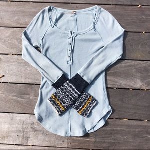 Blue Free People Long Sleeve